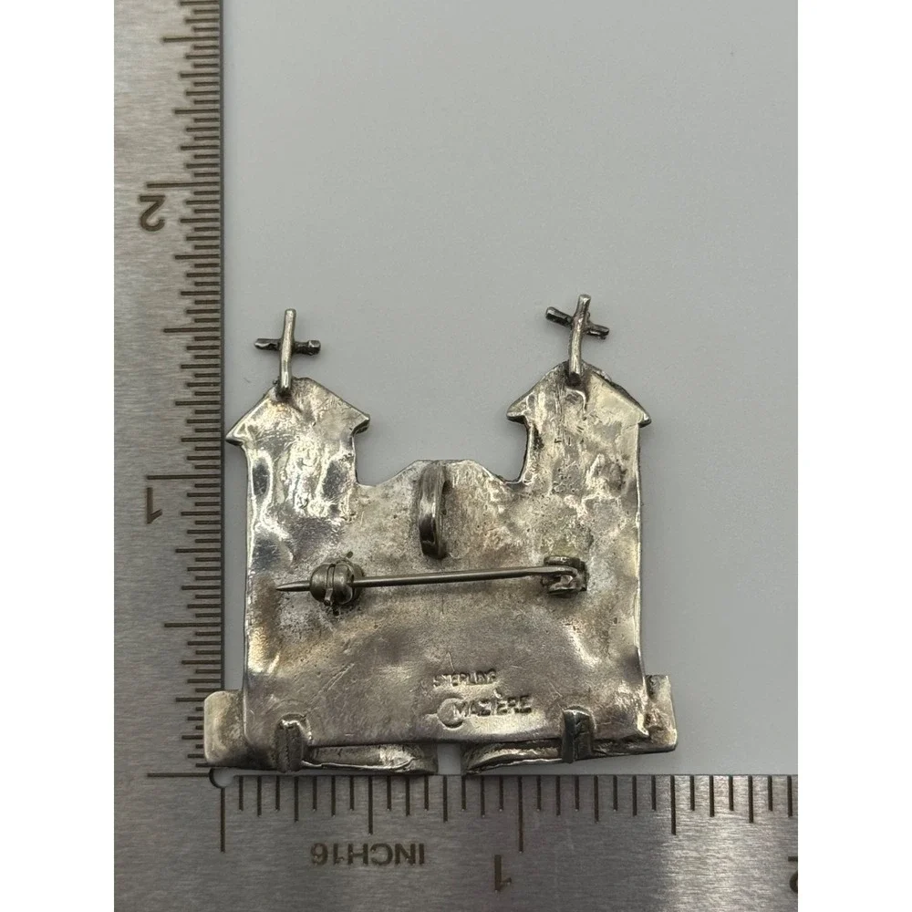 Catherine Maziere Sterling Silver Sanctuario De Chimayo Church Brooch Pendant
